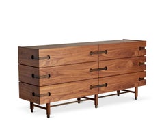 Lawson-Fenning Niguel Dresser, Walnut w/ Brass Details, Modern Chest of Drawers
