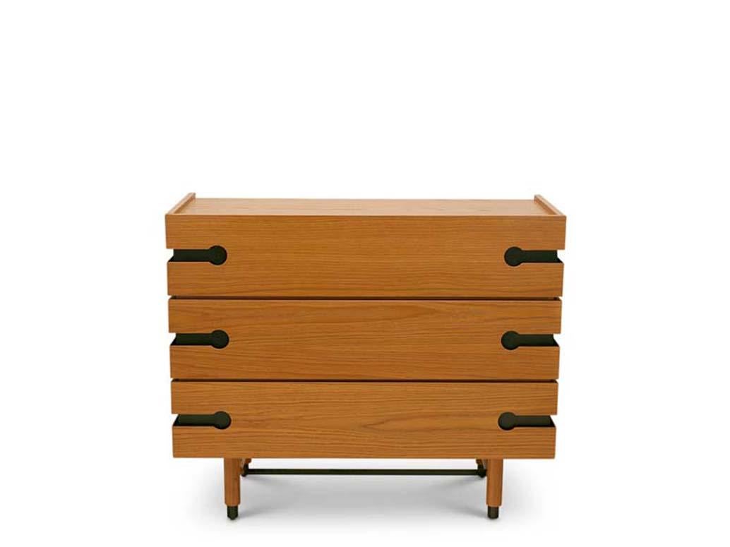 The Niguel dresser features 3 drawers, brass cap feet, and brass inlaid details.

The Lawson-Fenning Collection is designed and handmade in Los Angeles, California. Reach out to discover what options are currently in stock.
