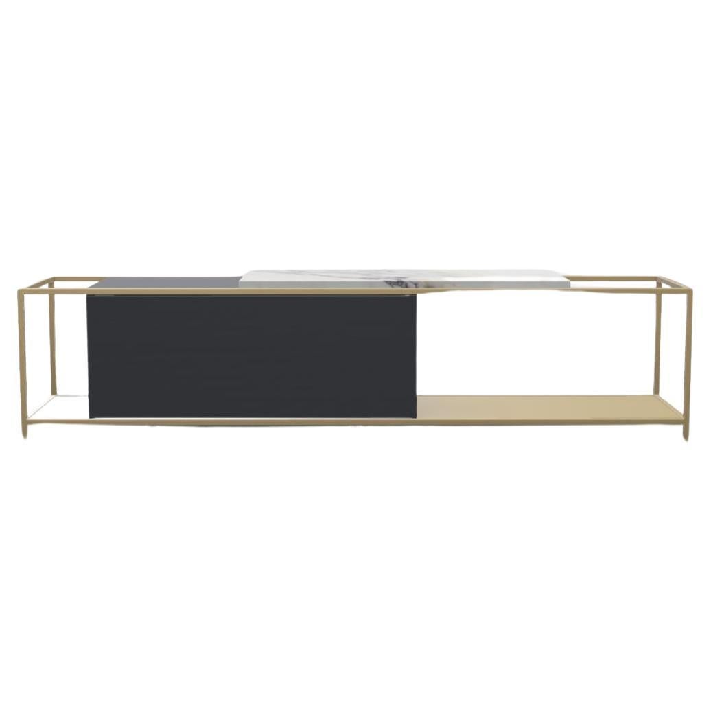 Oak Noir Brass Calacata Vagli Supreme Sideboard by Milla & Milli For Sale