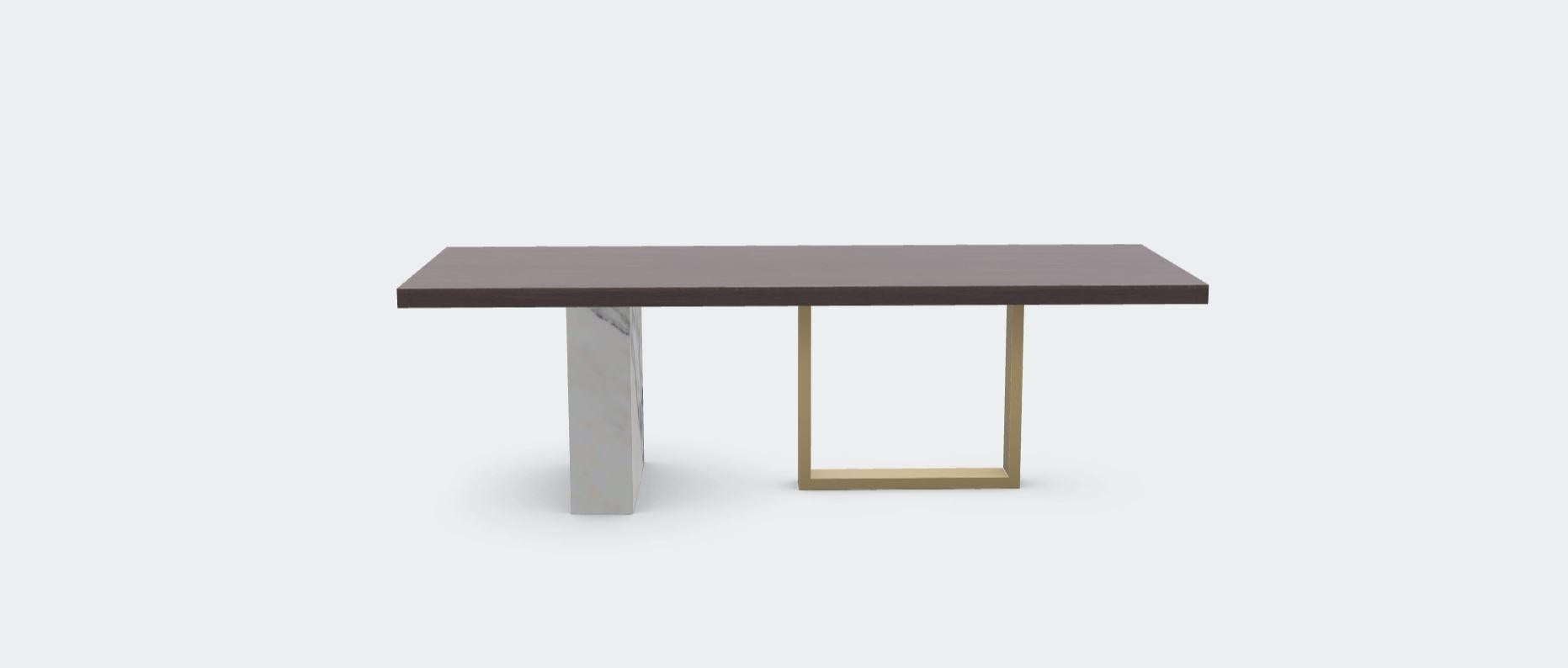 Croate Table de salle à manger en Oak Noir Calacata Vagli Supreme par Milla & Milli en vente