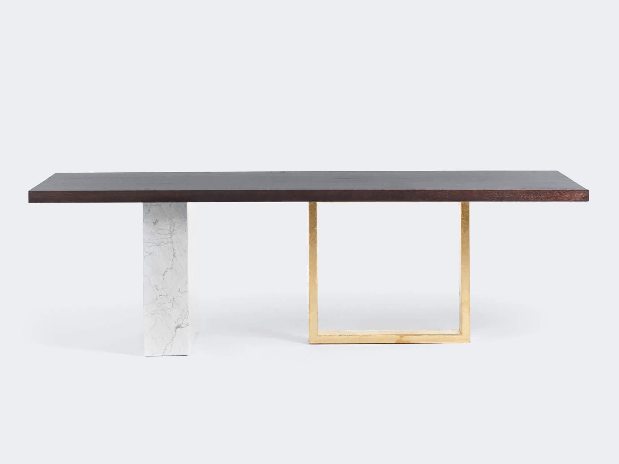 Oak Noir Calacata Vagli Supreme Dining Table by Milla & Milli In New Condition For Sale In Geneve, CH