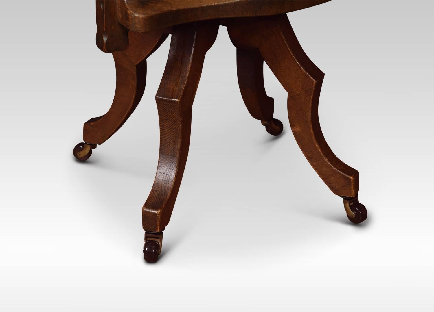20th Century Oak Office / Captain's Revolving Desk Chair