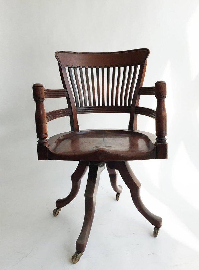 20th Century Oak Office Chair For Sale