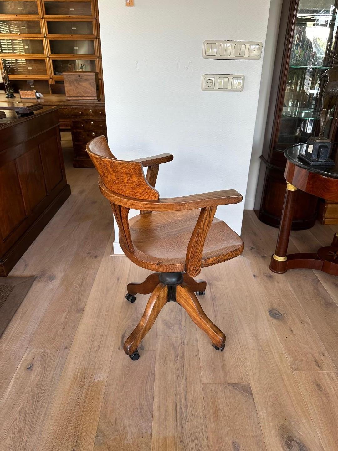 Oak oak office chair For Sale