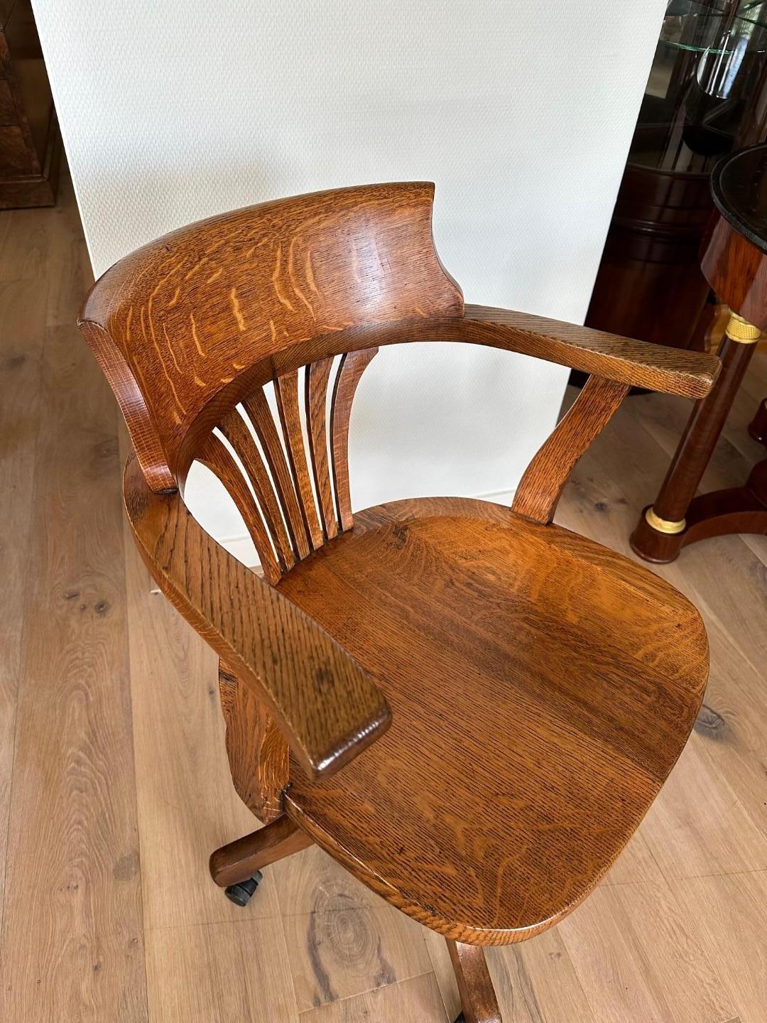 oak office chair For Sale 2