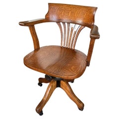 Antique oak office chair