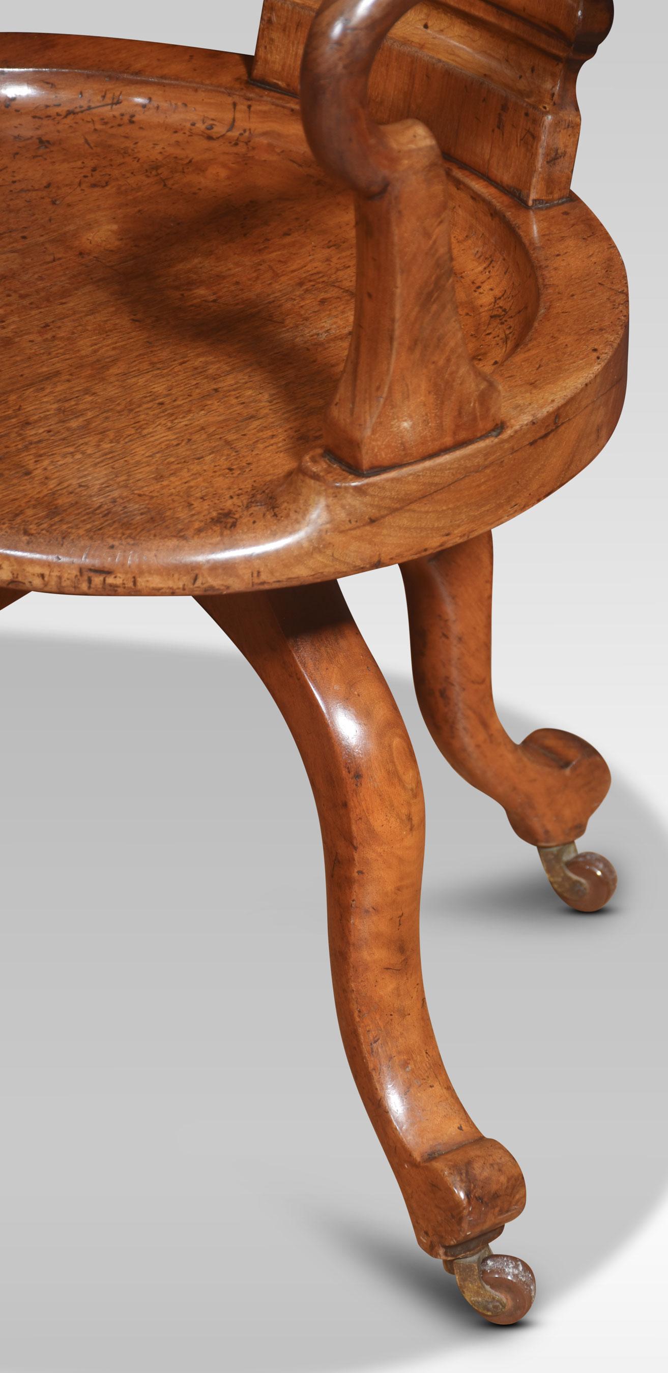 Oak office revolving desk chair 1