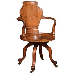 Oak Office Revolving Desk Chair