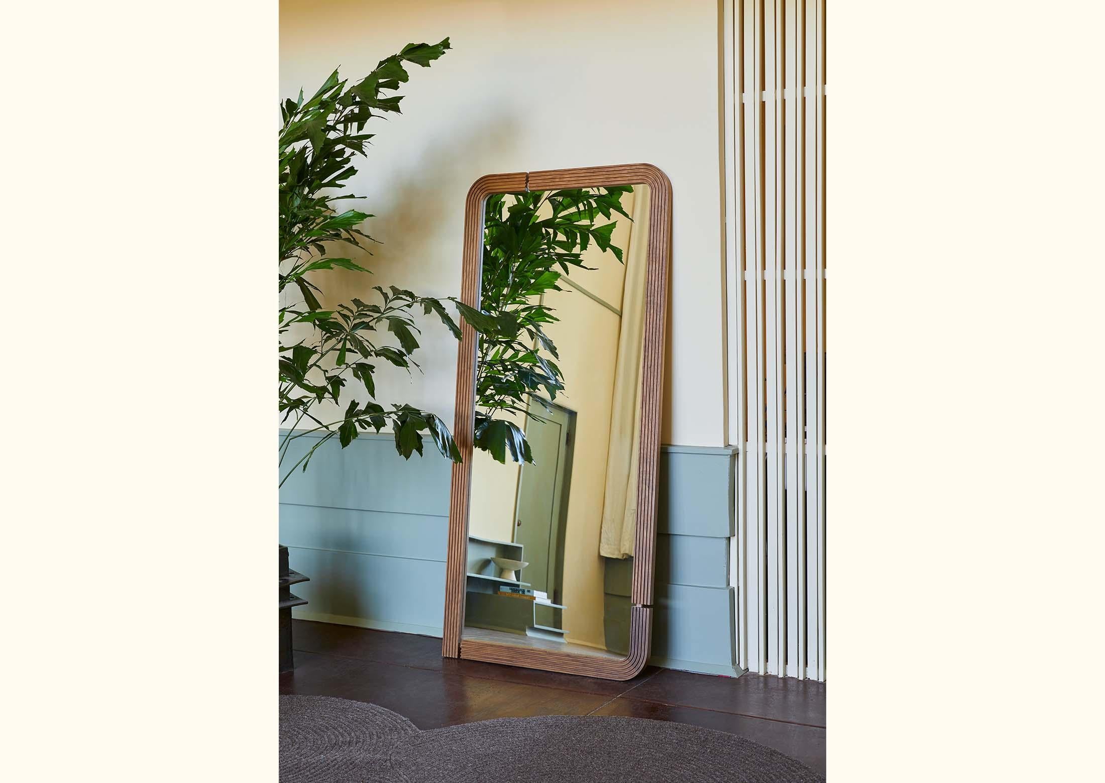 Ebonized Oak Ojai Floor Mirror by Lawson-Fenning