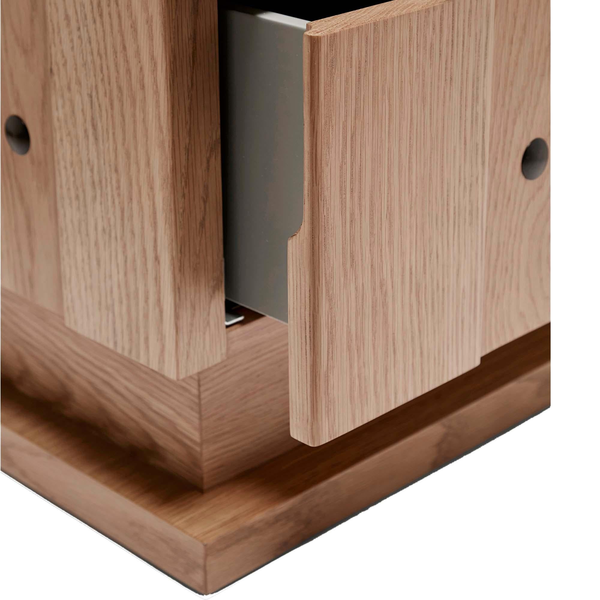 Contemporary Small Oak Ojai Nightstand by Lawson-Fenning For Sale