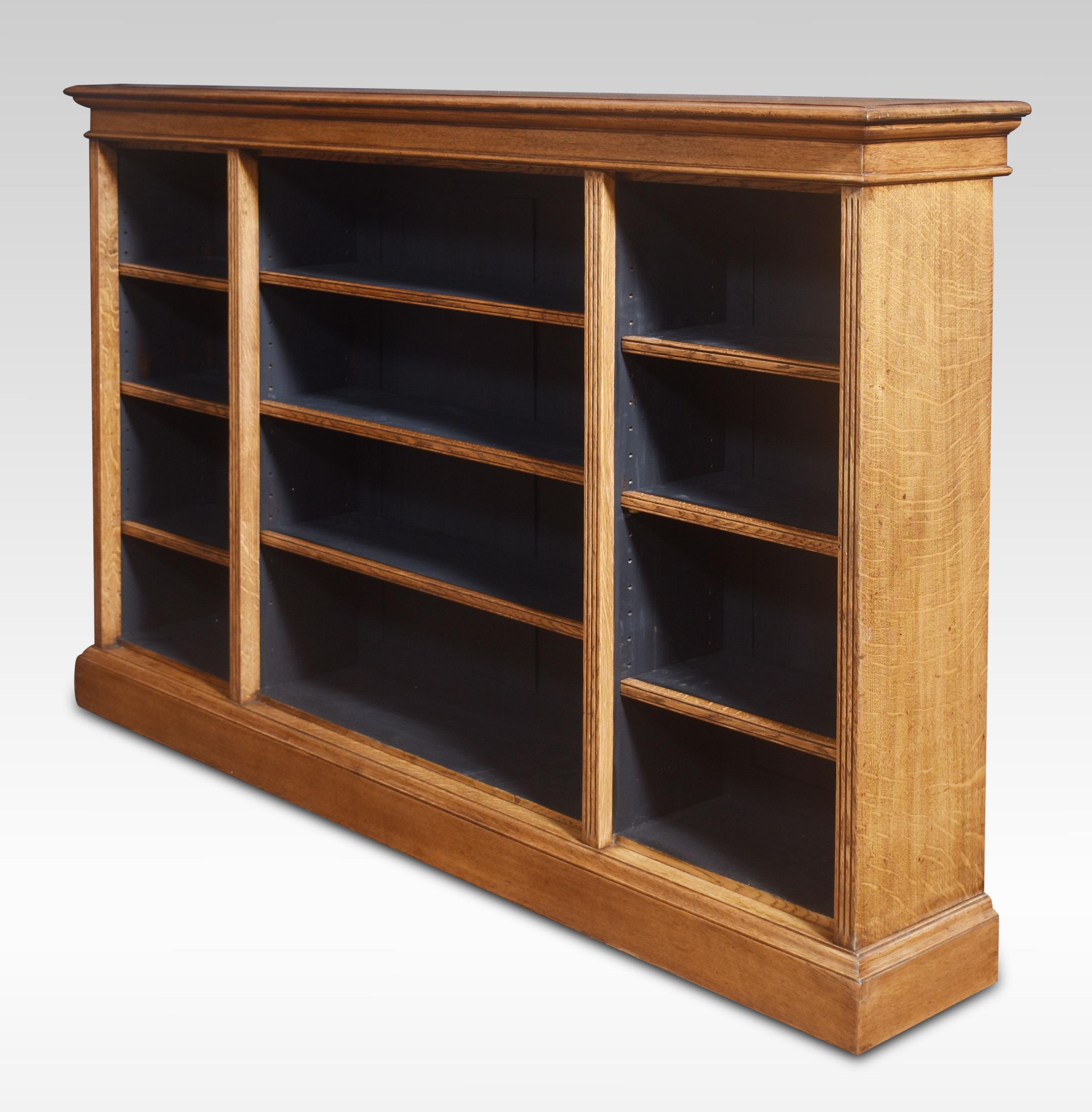 Oak open bookcase For Sale 4