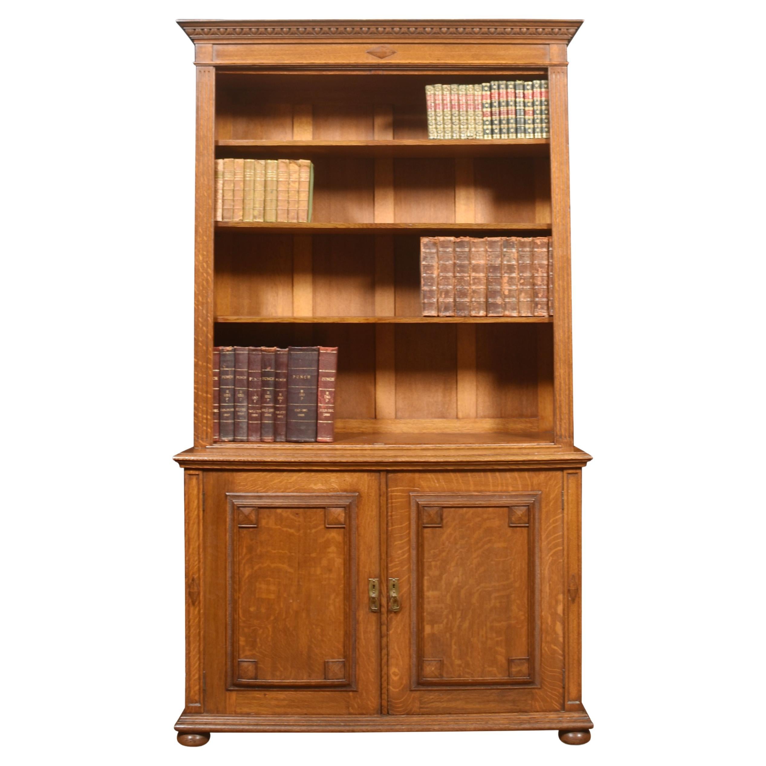 Gothic Dark Oak Open Bookcase at 1stDibs
