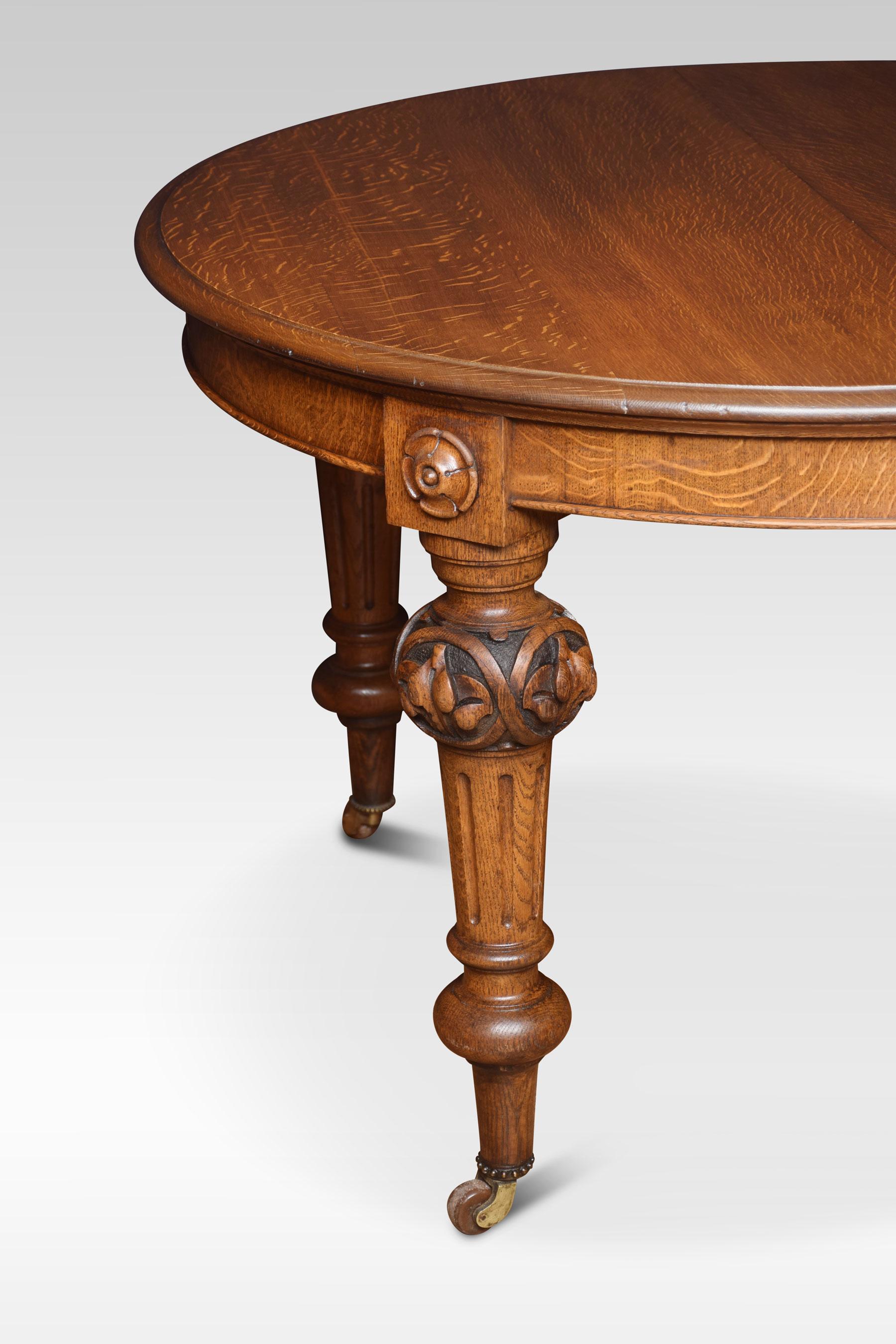 British Oak Oval Extending Dining Table