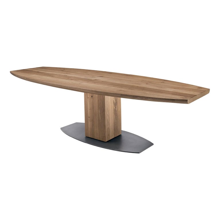 Oak Oval T Dining Table at 1stDibs