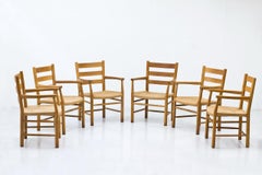 Oak & Paper Cord Armchairs by Viggo Hardie-Fischer, Denmark, Set of 6