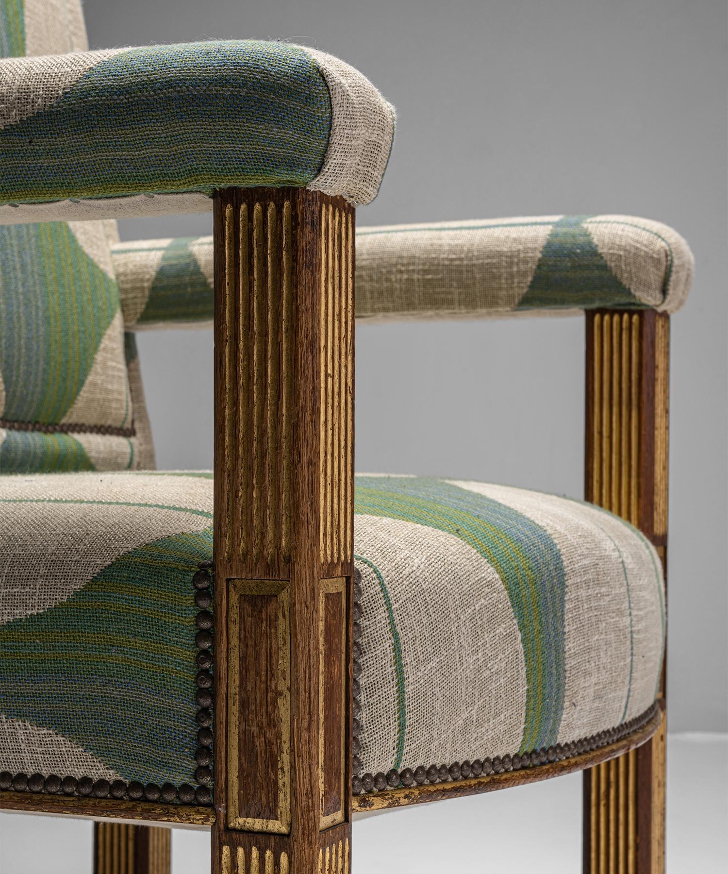 Oak & Parcel Gilt Armchair, England circa 1840 1