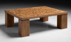 Oak Parquetry Coffee Table, Sweden circa 1960