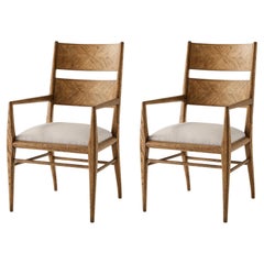 Sillones de comedor de parquet de roble (Juego de 2)