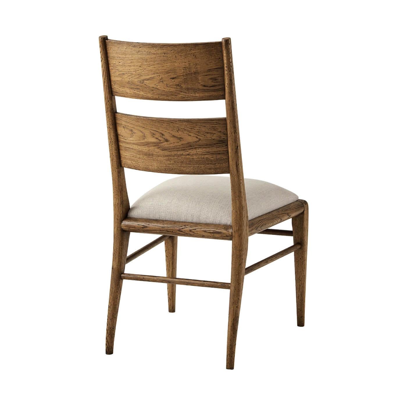 Modern Oak Parquetry Dining Chair, Light Oak For Sale