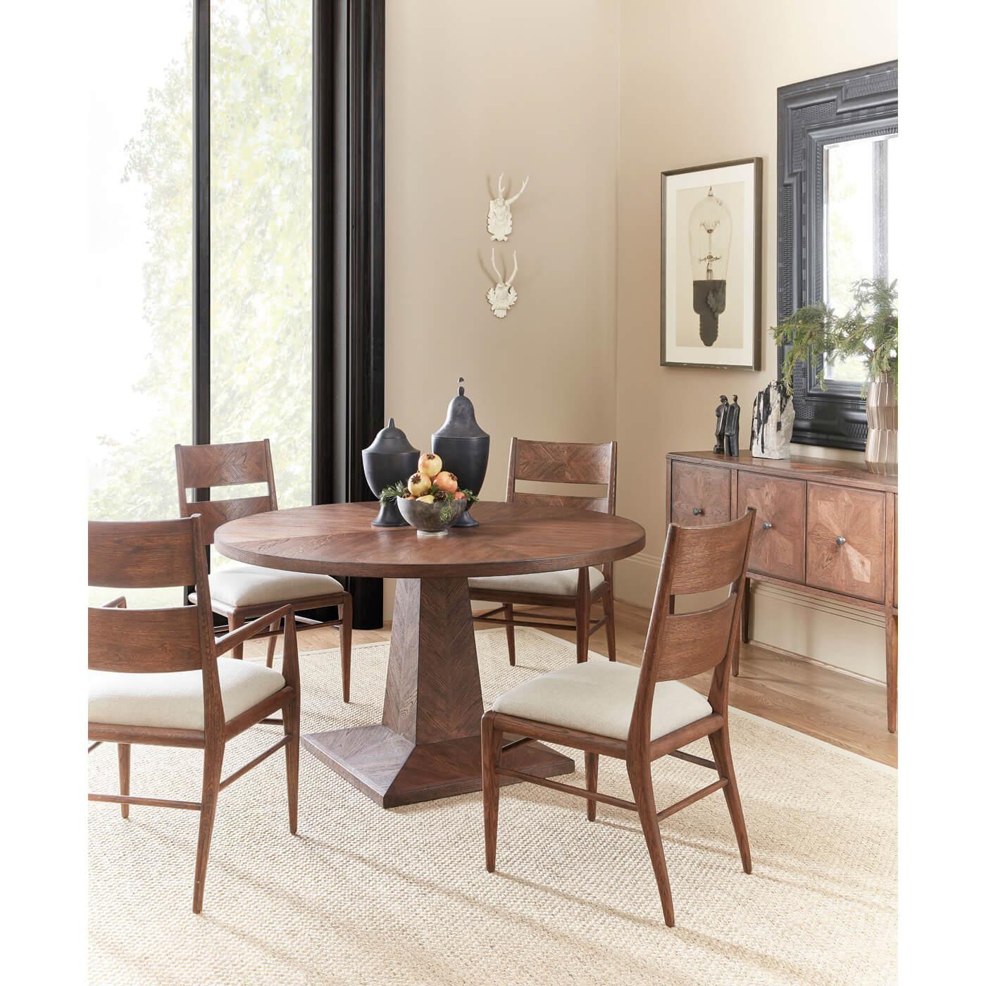 Contemporary Oak Parquetry Dining Chair, Light Oak For Sale