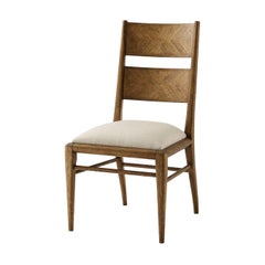 Chaise de salle à manger en parqueterie de chêne, chêne clair