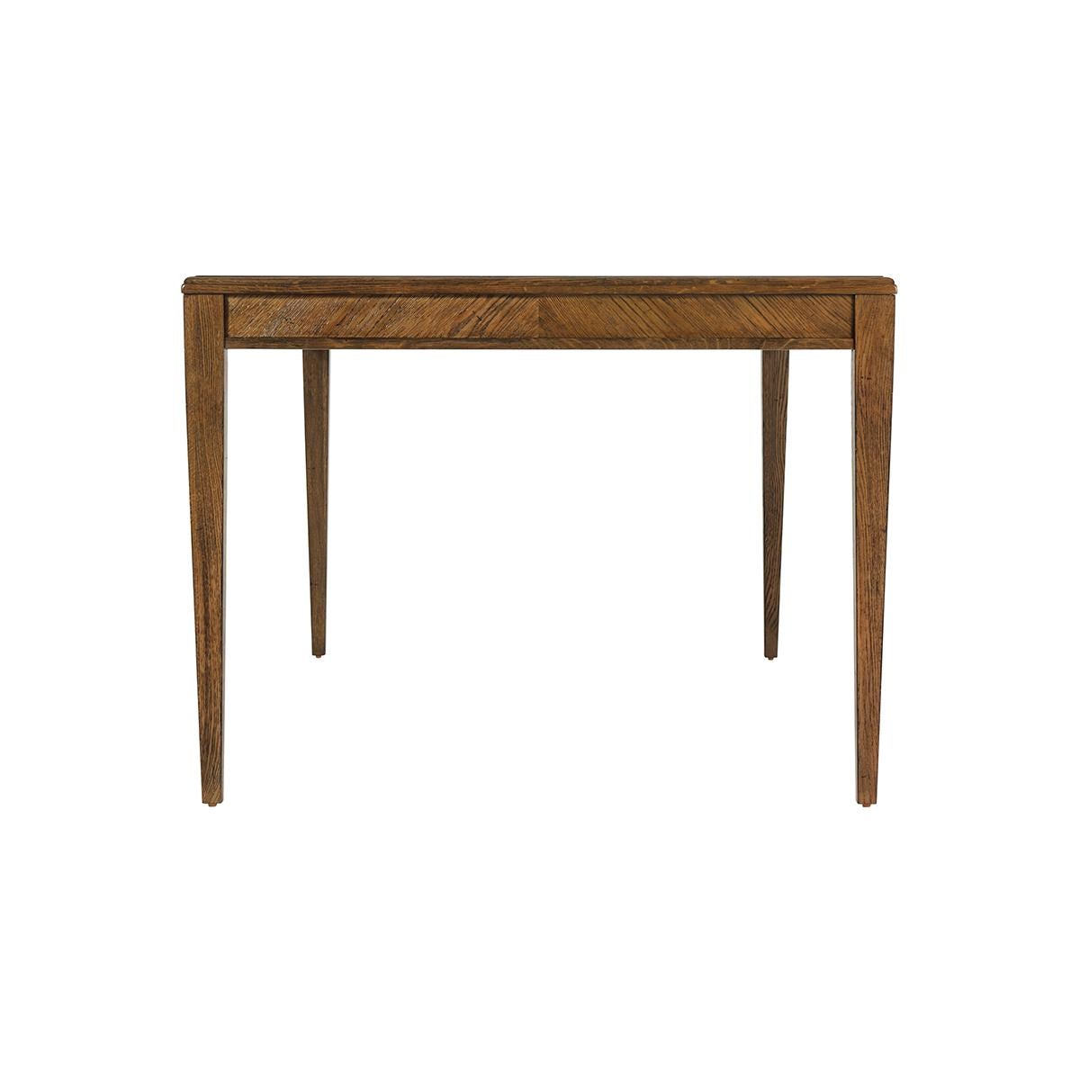 Vietnamese Oak Parquetry Extension Dining Table For Sale