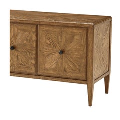 Oak Parquetry Media Cabinet, Light