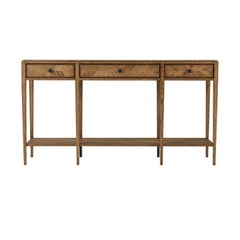 Oak Parquetry Two Tier Console Table