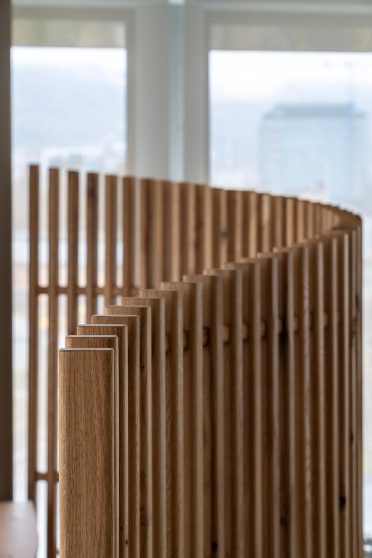Oak Partition One of a Kind Decorative Wall by KV Design For Sale 4