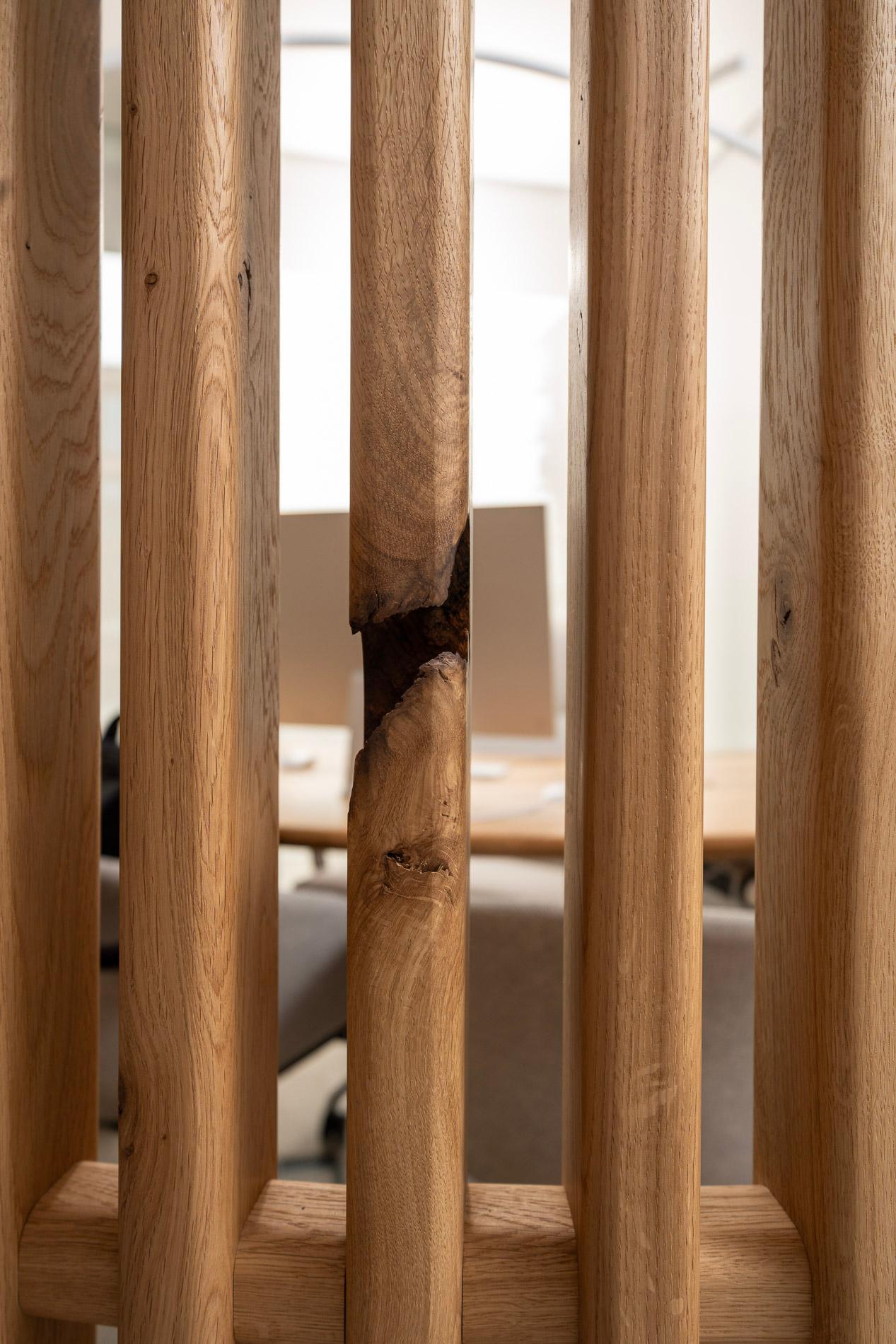 Post-Modern Oak Partition One of a Kind Decorative Wall by KV Design For Sale