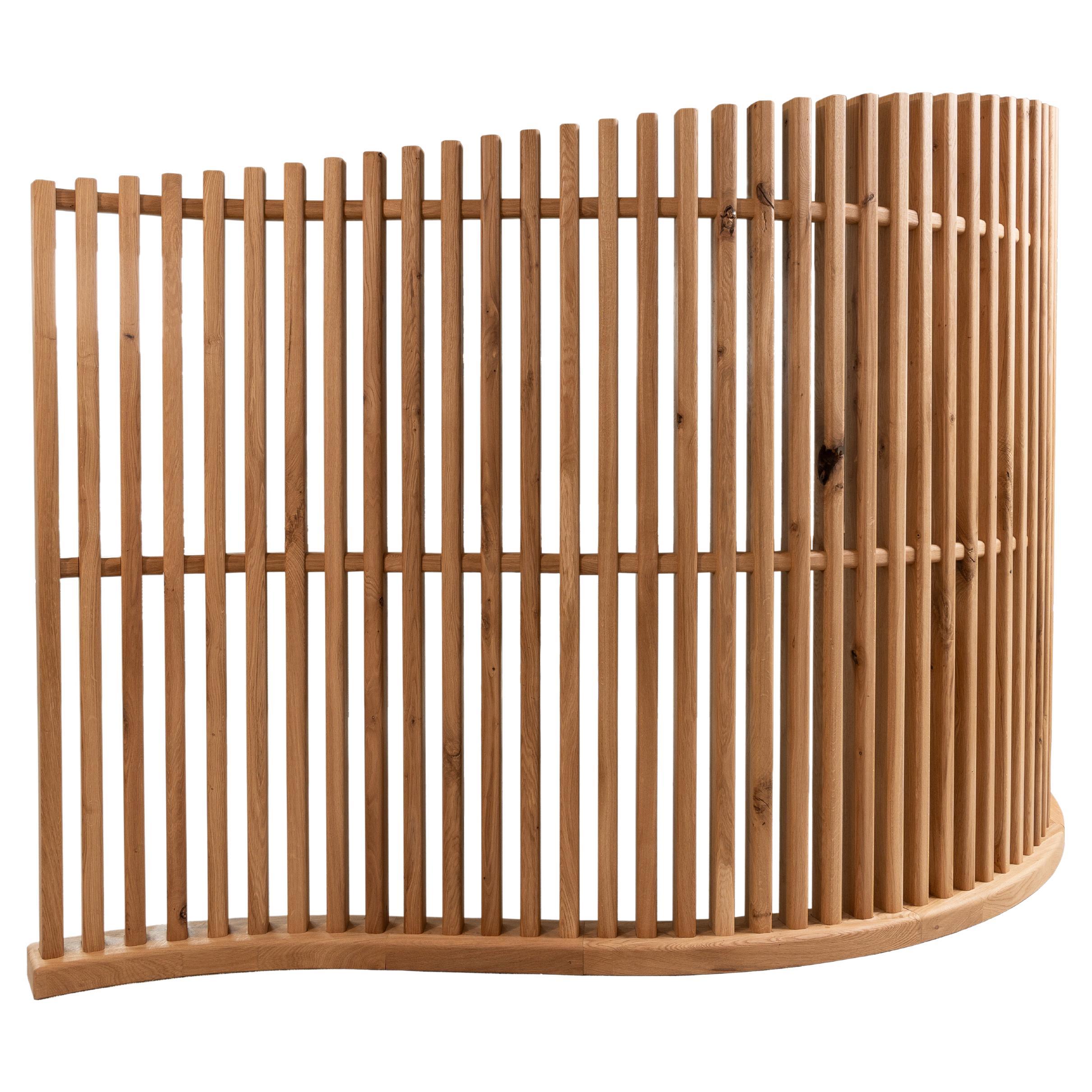 Oak Partition One of a Kind Decorative Wall by KV Design For Sale