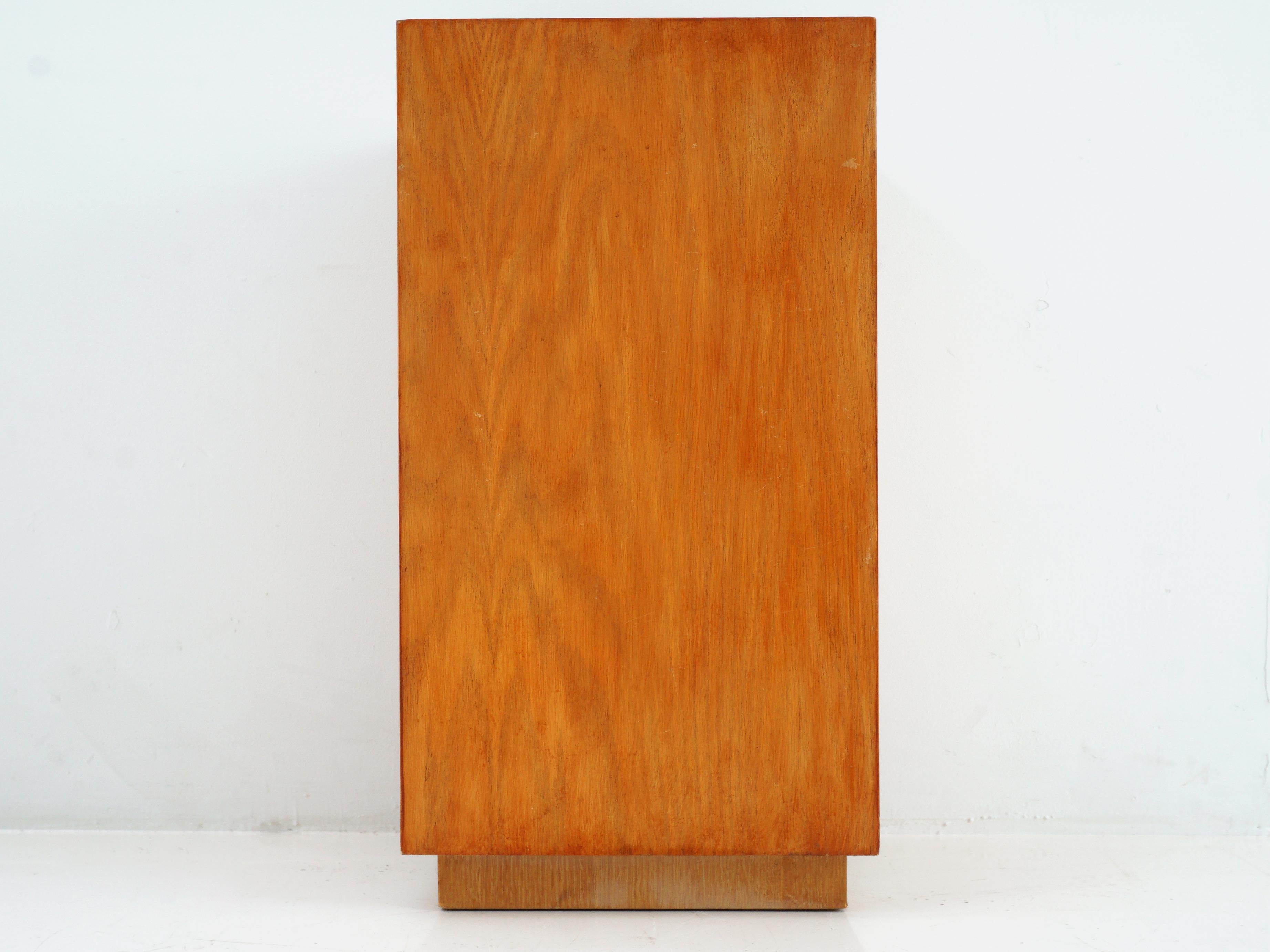 American Oak Pedestal, 1970s