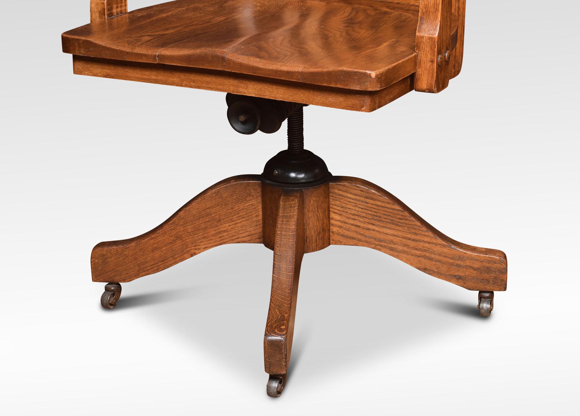 Oak Pedestal Roll Top Desk by Cutler 2