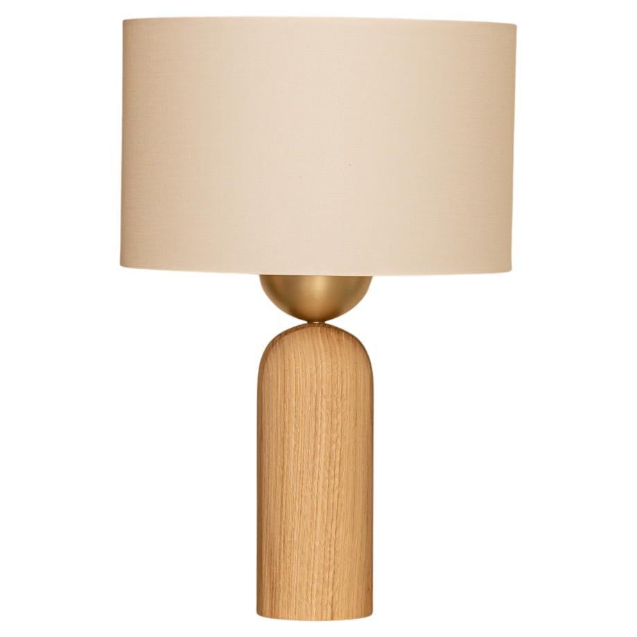 Oak Peona Table Lamp by Simone & Marcel For Sale