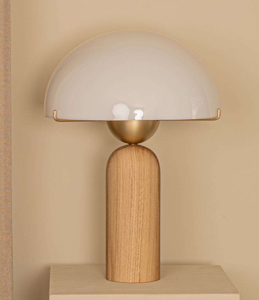 Oak Peono Table Lamp by Simone & Marcel
Dimensions: Ø 40.6 x H 61 cm.
Materials: Brass, acrylic and oak wood.

Also available in different marble, wood and alabaster options and finishes. Custom options available on request. Please contact us. 

All