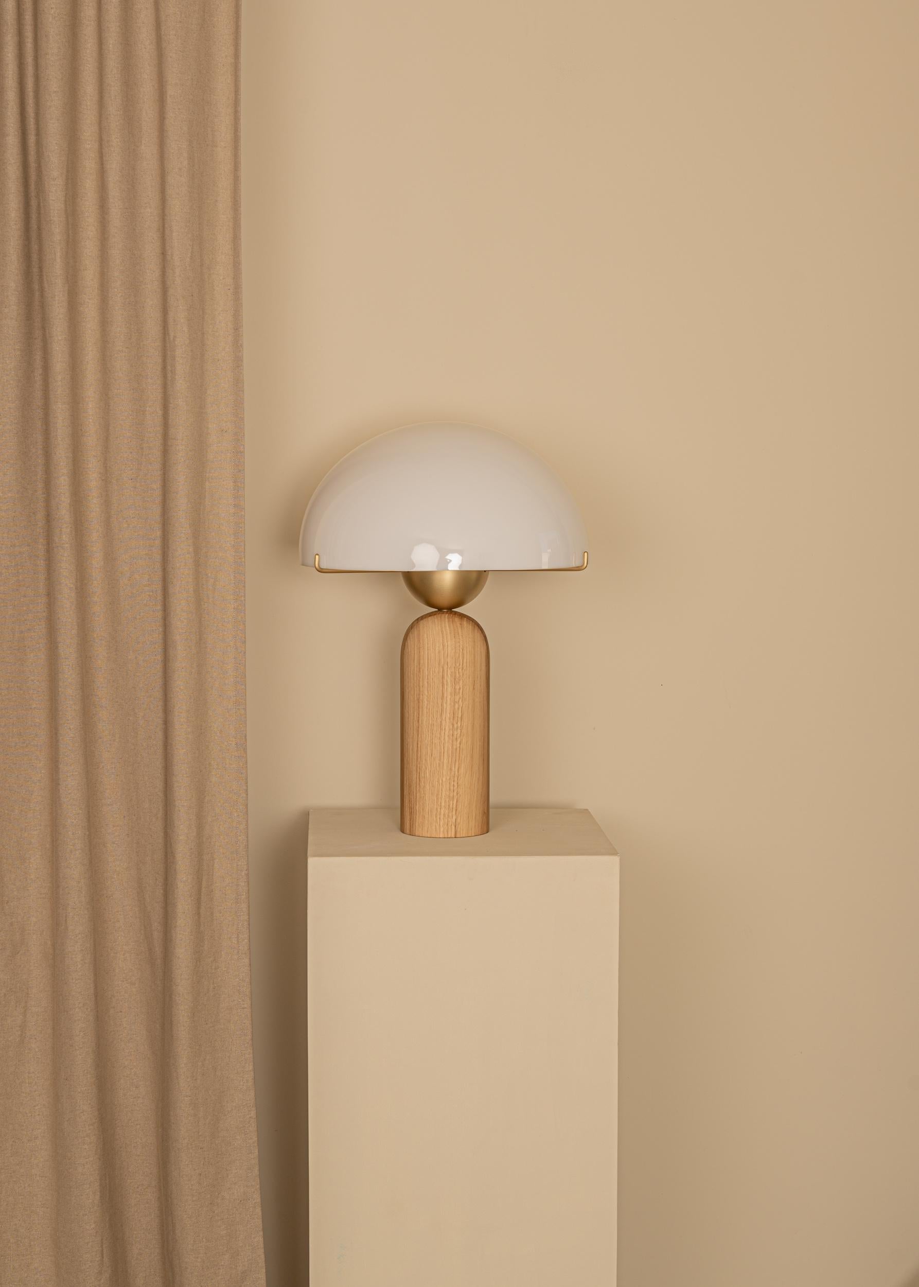 Spanish Oak Peono Table Lamp by Simone & Marcel For Sale