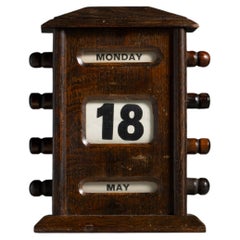 Oak Perpetual Calendar, England 1900