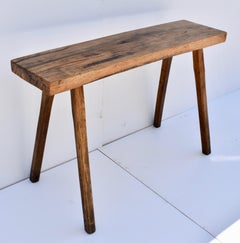 Oak Pig Bench Butcher Block Side Table