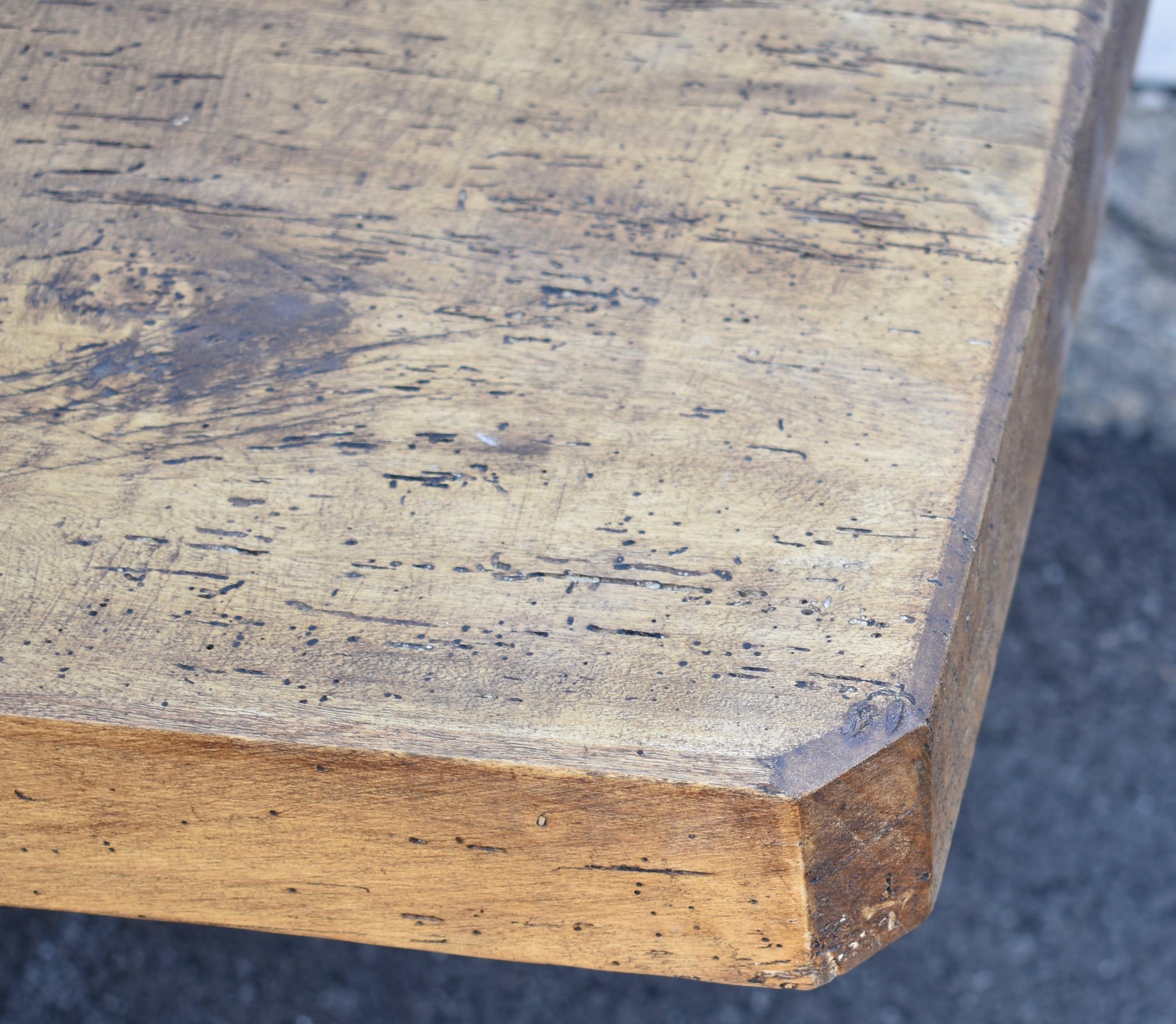 Oak Pig Bench Butcher's Block Coffee Table, Dated 1954 5