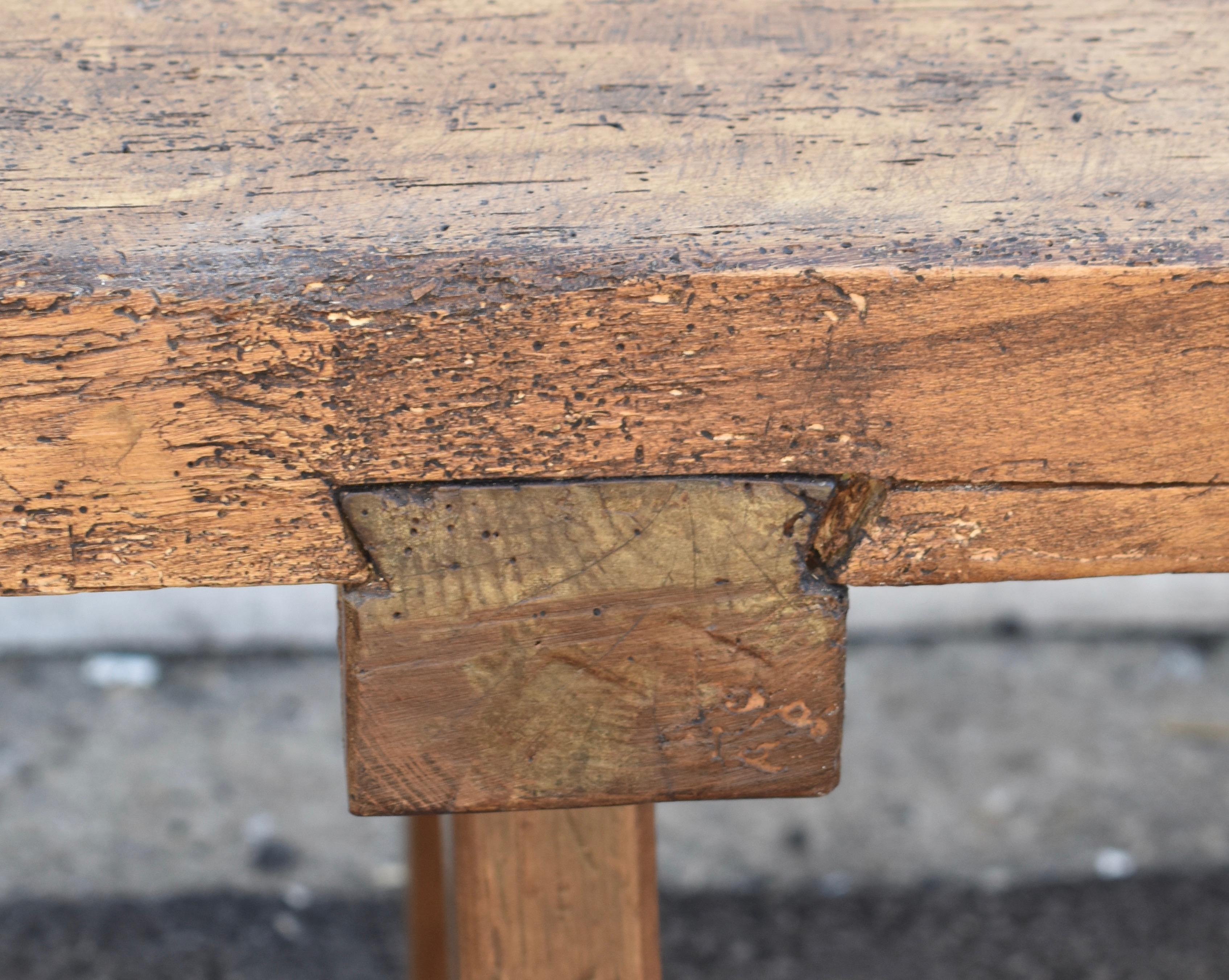Quercia Oak Pig Bench Butcher's Block Coffee Table, Dated 1954