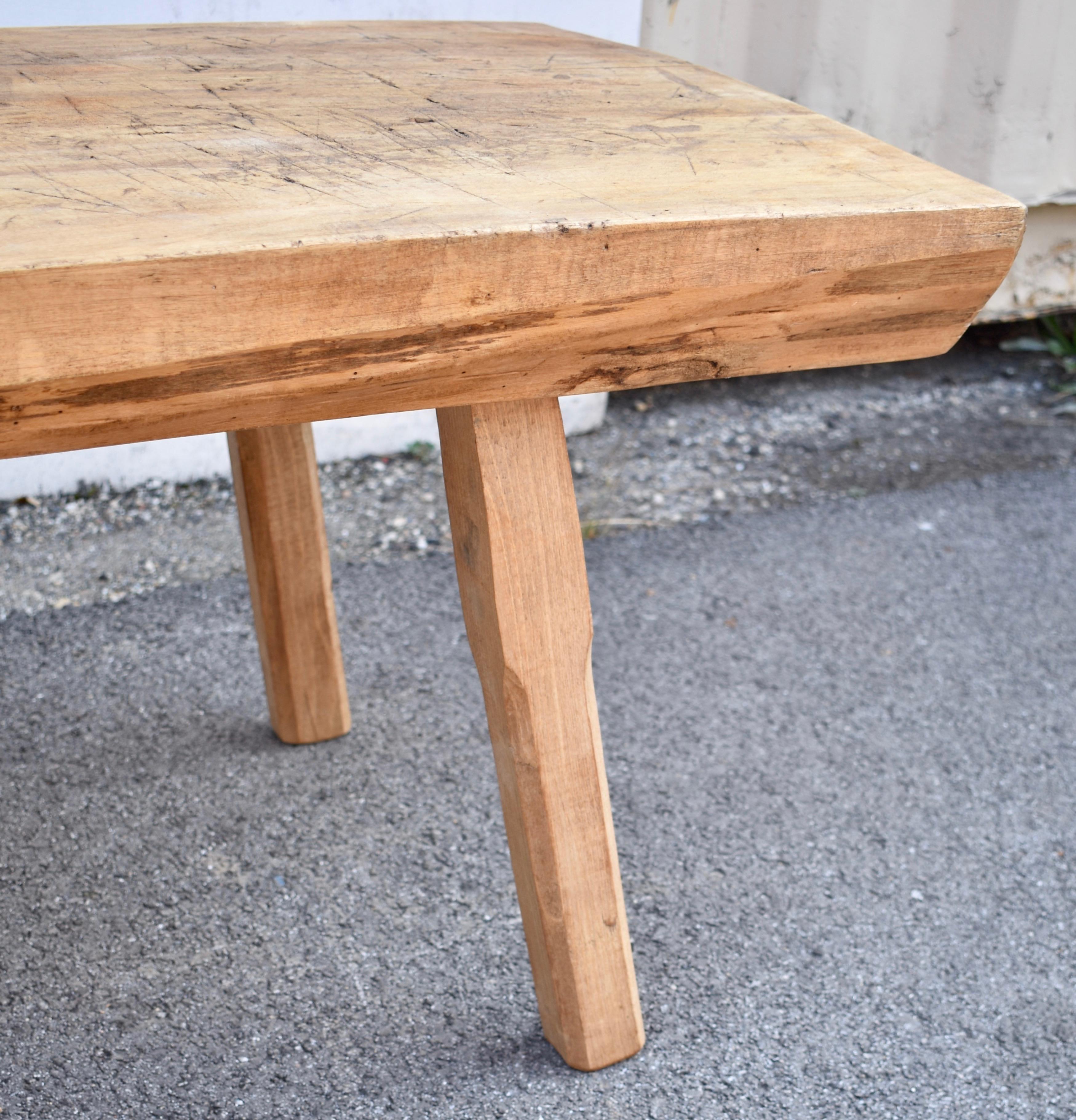Oak Pig Bench Butcher's Block Coffee Table en vente 2