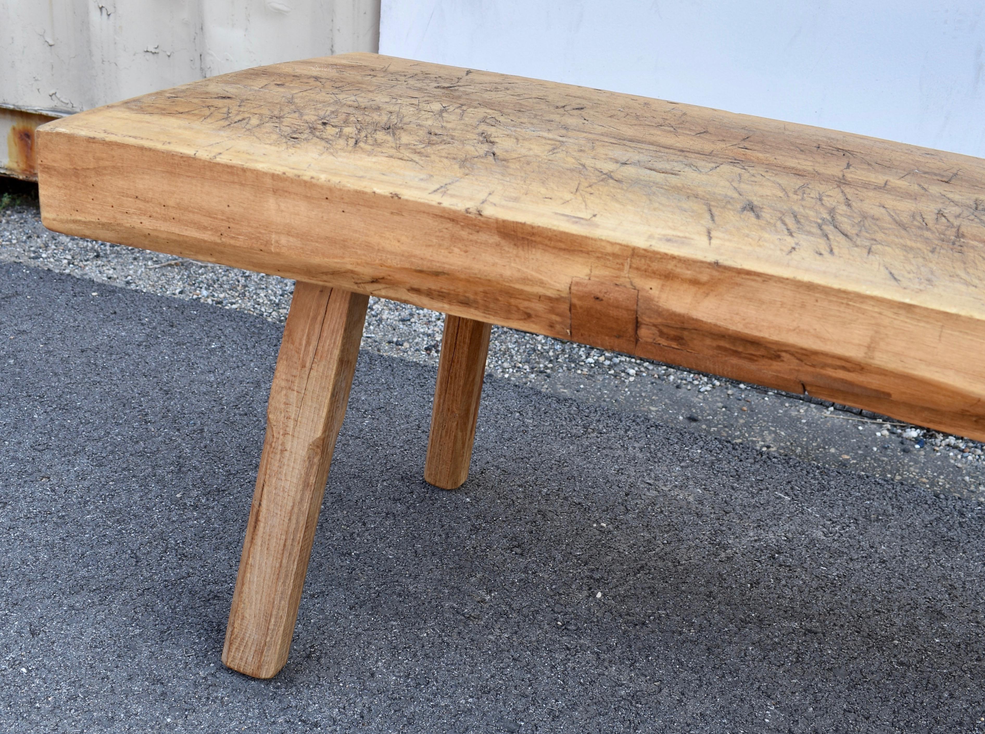 Oak Pig Bench Butcher's Block Coffee Table en vente 3