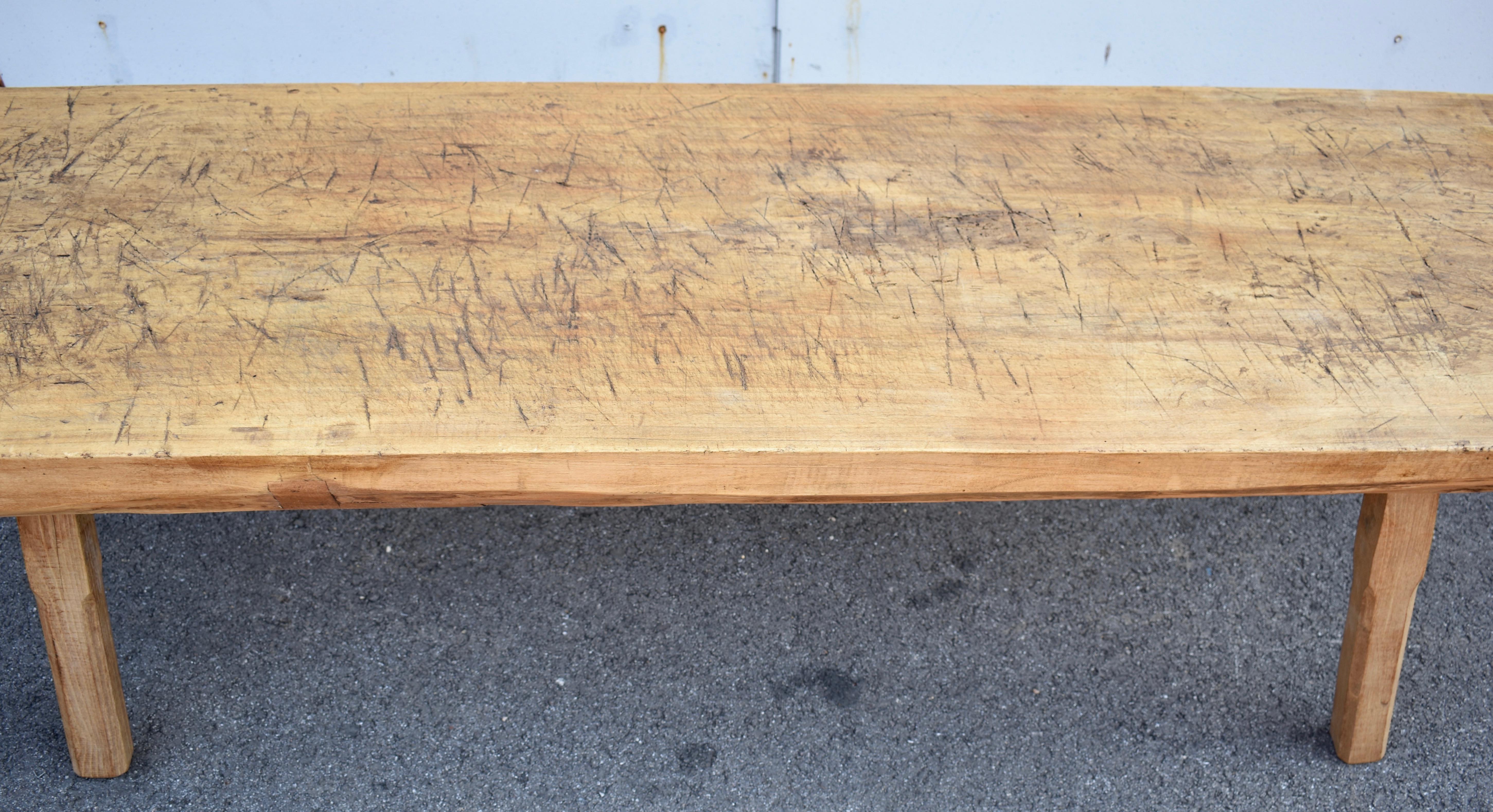 Oak Pig Bench Butcher's Block Coffee Table en vente 5