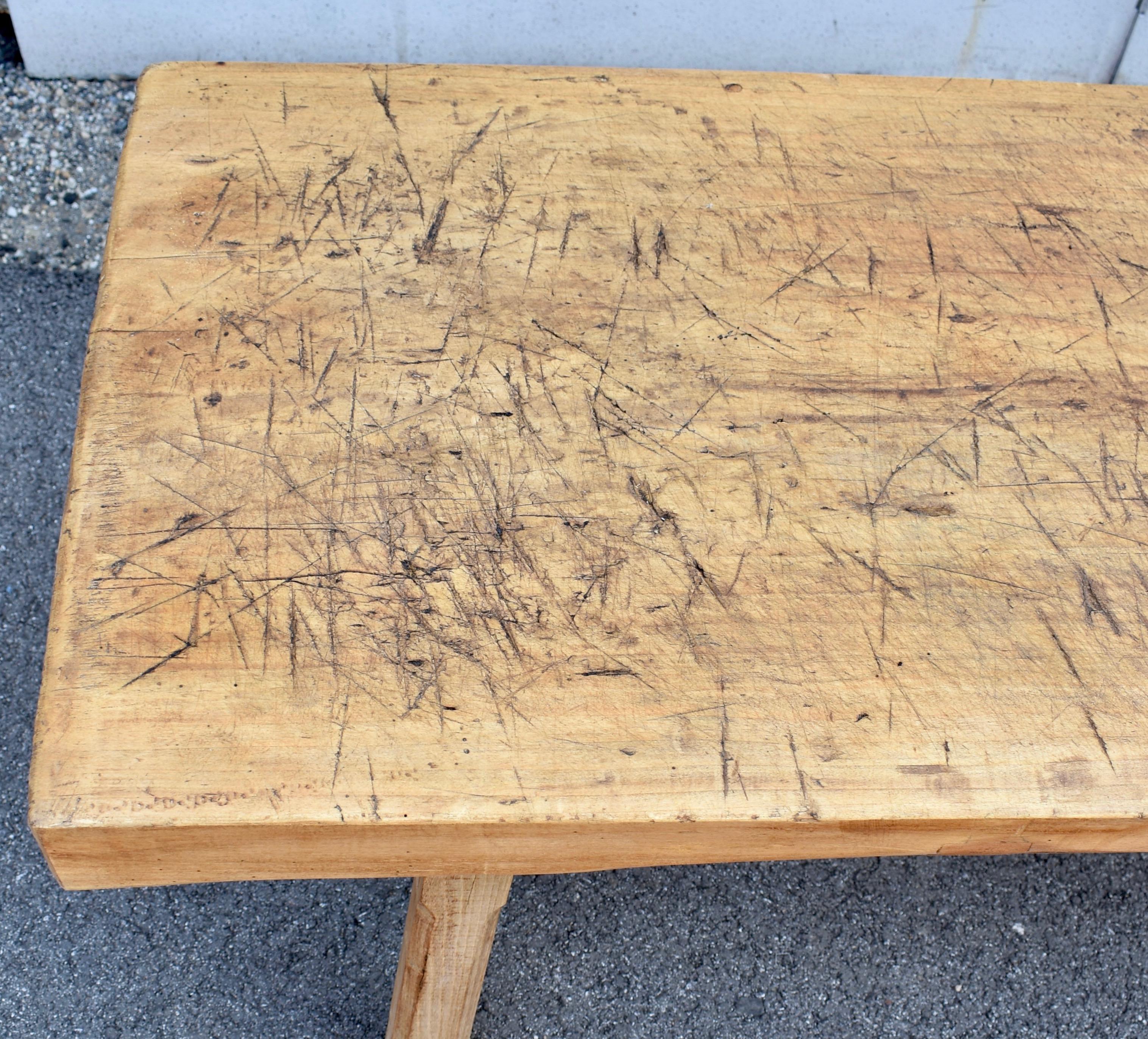 Oak Pig Bench Butcher's Block Coffee Table en vente 6