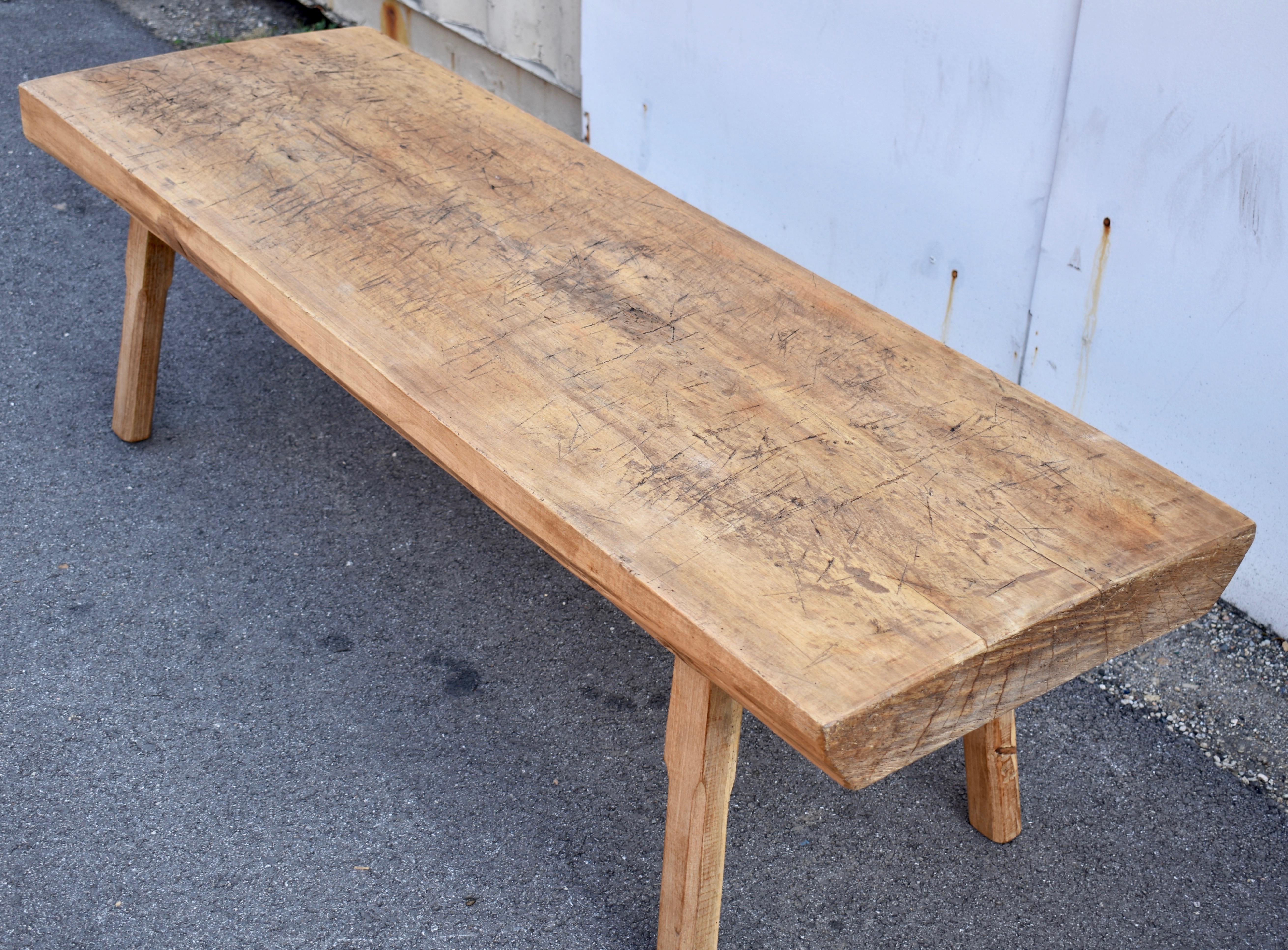 Poli Oak Pig Bench Butcher's Block Coffee Table en vente
