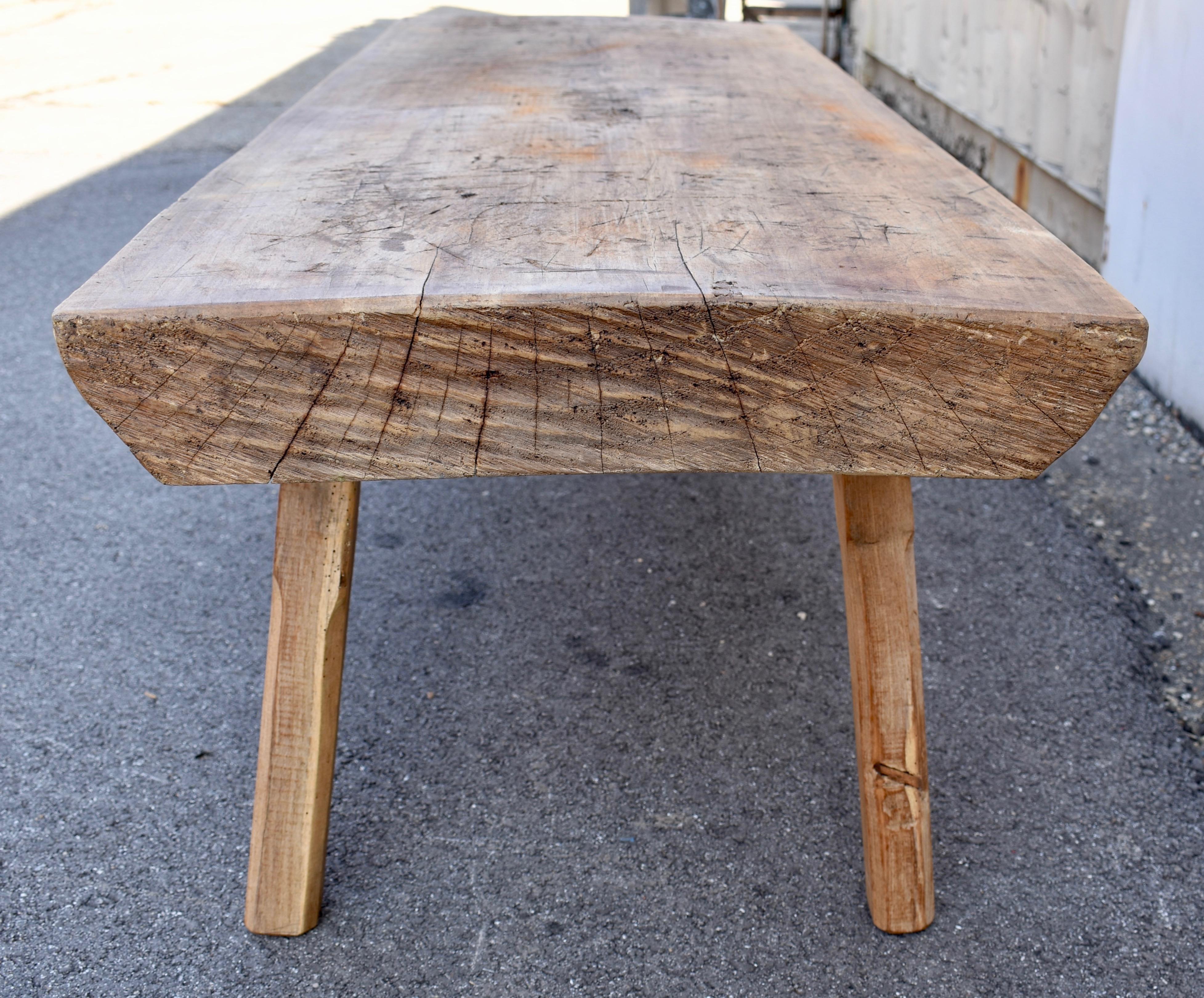 Chêne Oak Pig Bench Butcher's Block Coffee Table en vente