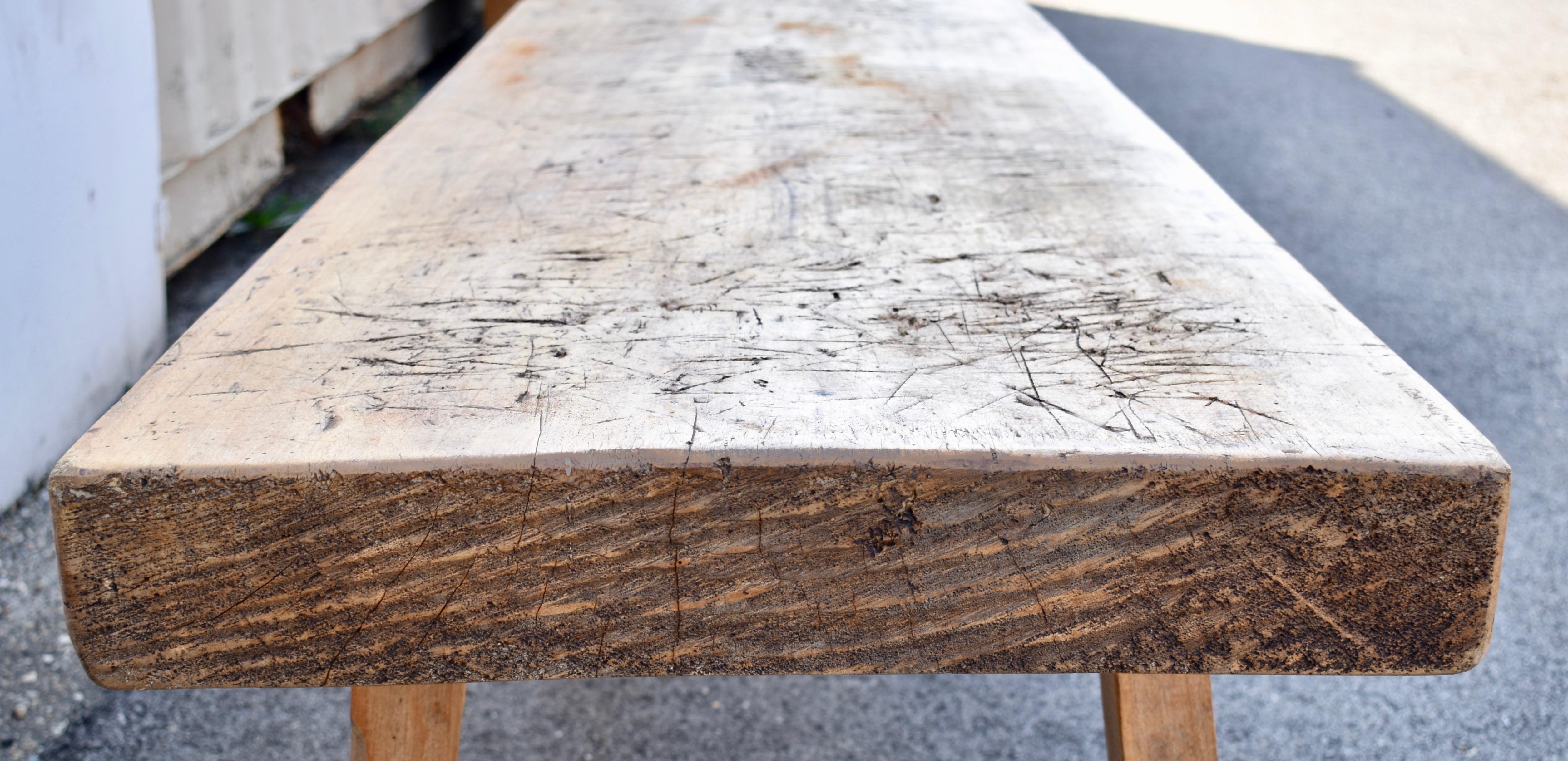 Oak Pig Bench Butcher's Block Coffee Table en vente 1