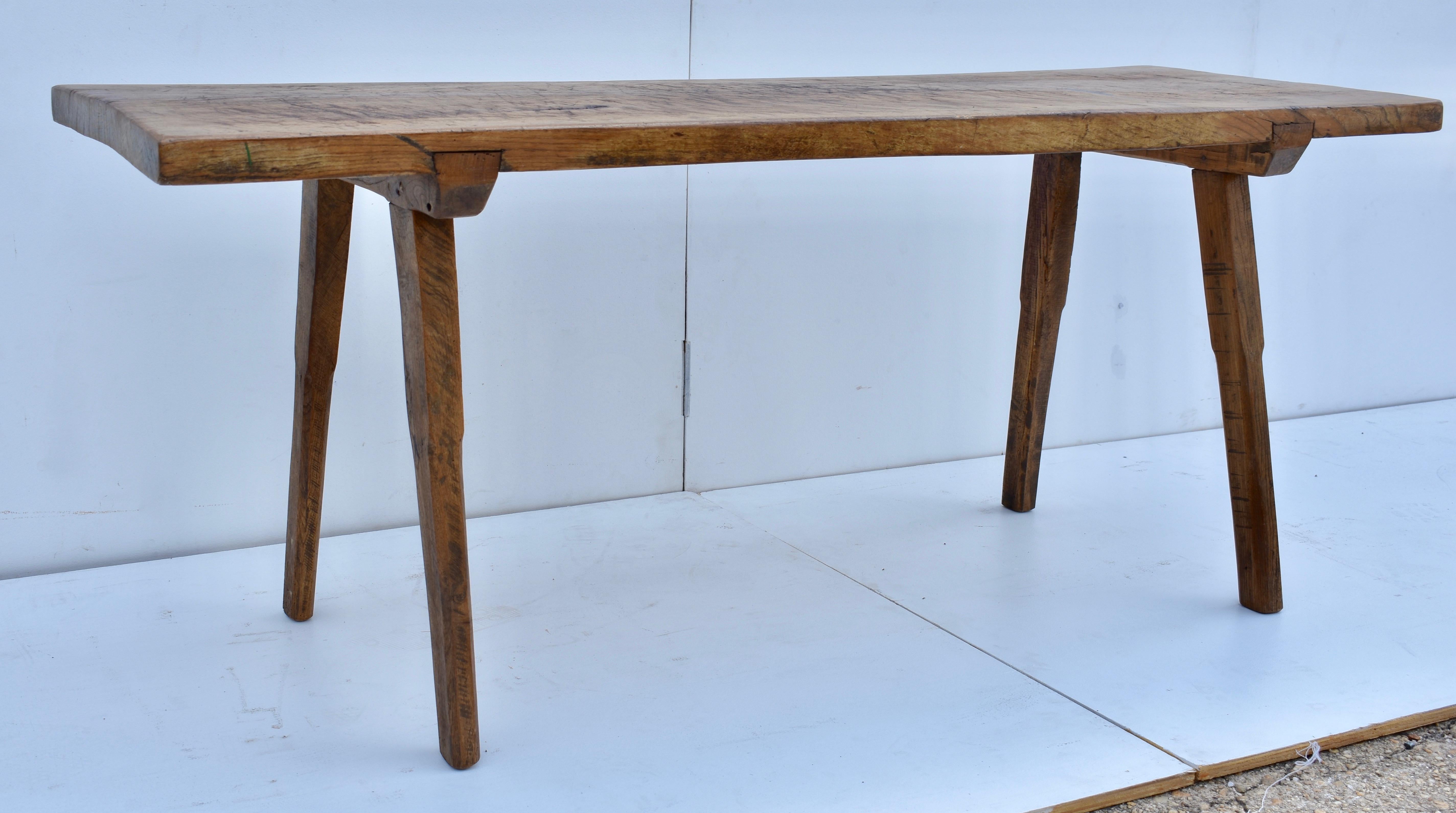 Rustic Oak Pig Bench Butcher's Block Table