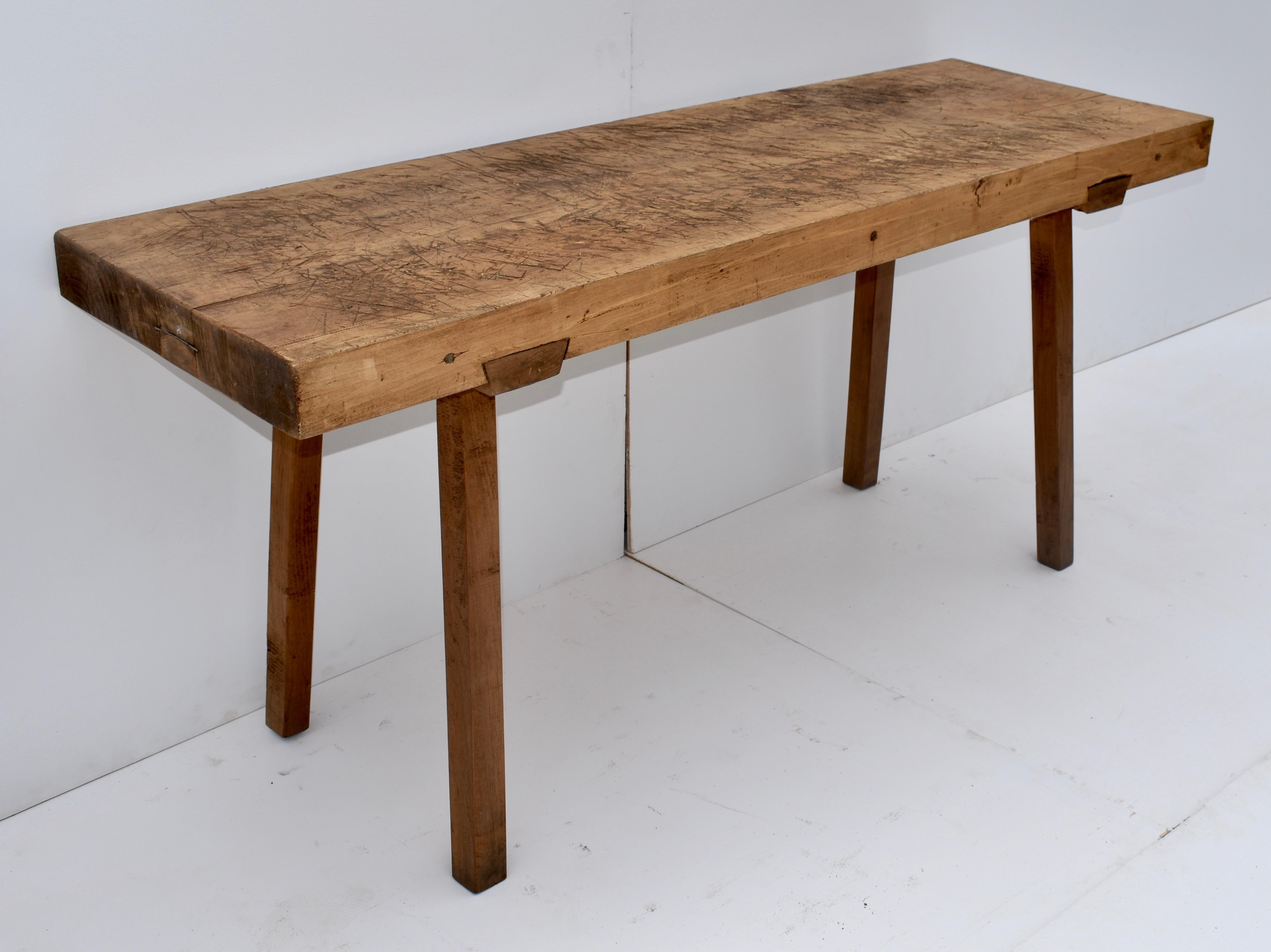 Hungarian Oak Pig Bench Butcher's Block Table