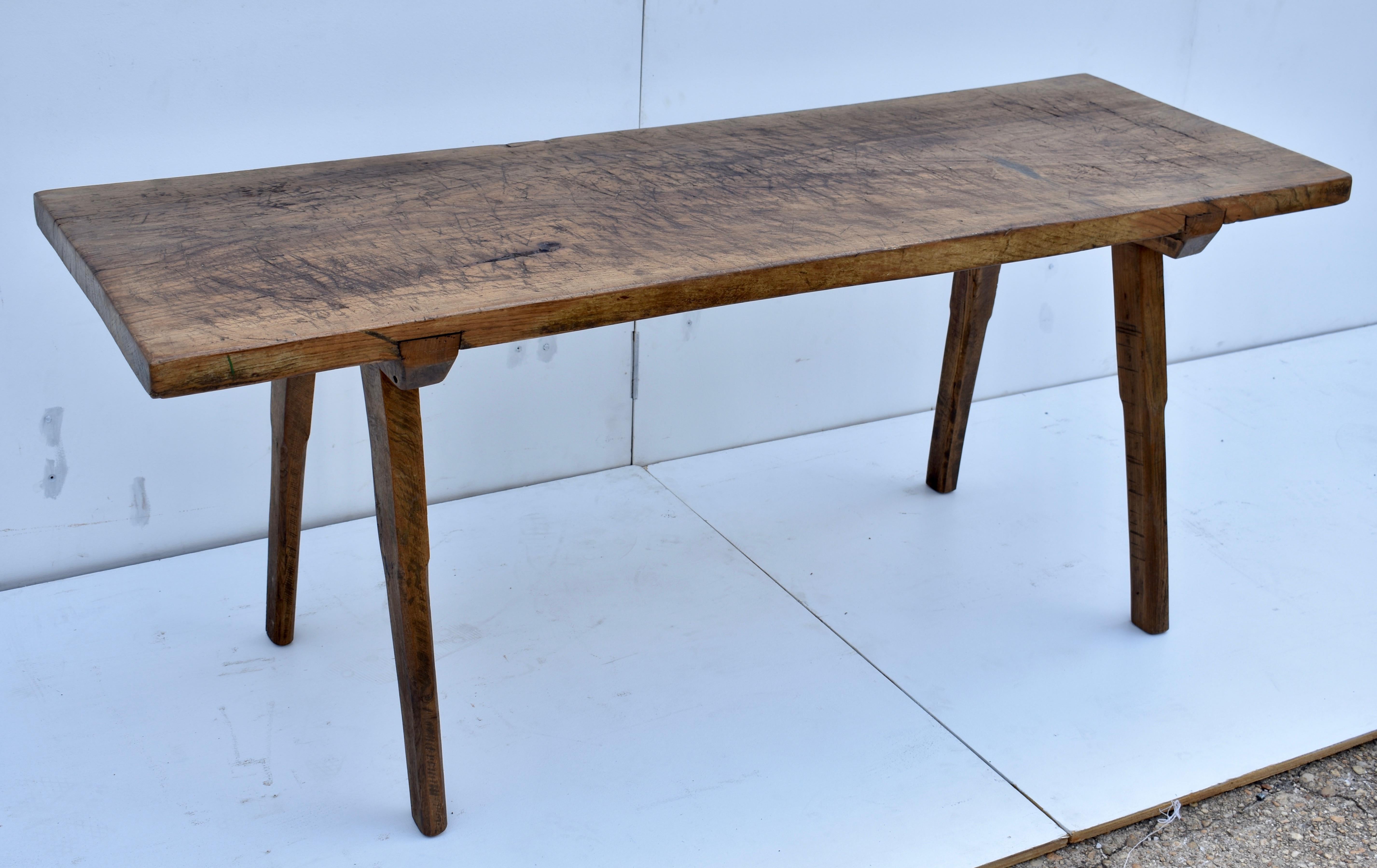 Hungarian Oak Pig Bench Butcher's Block Table